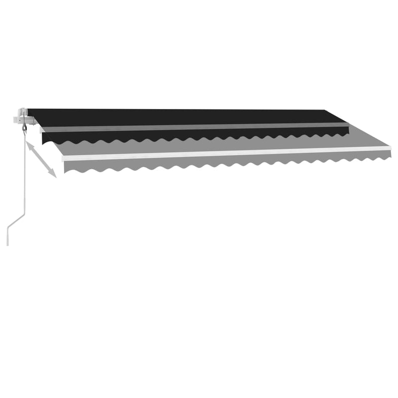 vidaXL antracitszürke szélérzékelős és LED-es napellenző 500x350 cm