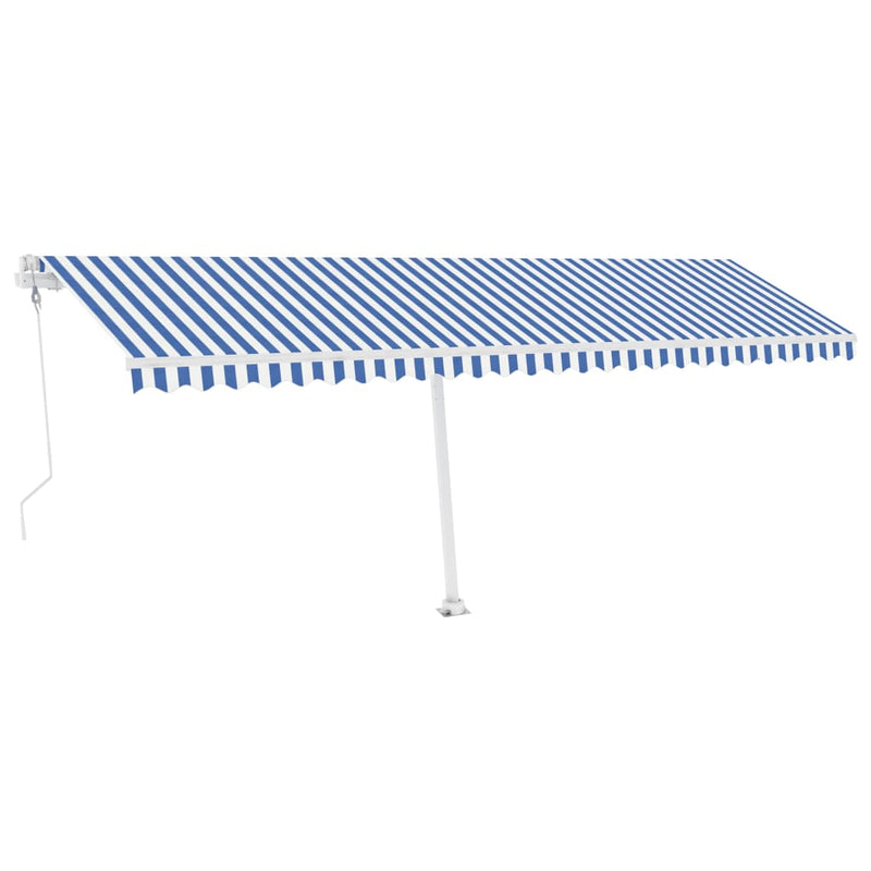 vidaXL kék és fehér automata póznás napellenző 600 x 350 cm