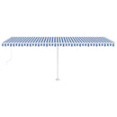 vidaXL kék/fehér automata szélérzékelős és LED-es napellenző 600x350cm