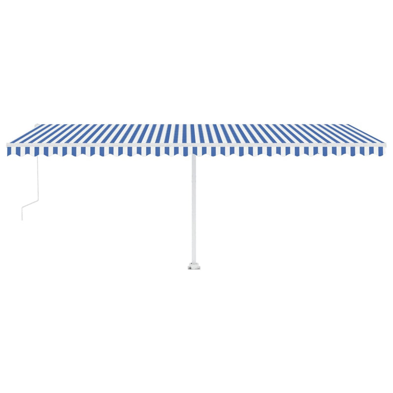 vidaXL kék/fehér automata szélérzékelős és LED-es napellenző 600x350cm