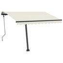 vidaXL krémszínű kézzel kihúzható LED-es napellenző 300 x 250 cm