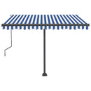 vidaXL kék és fehér automata póznás napellenző 300 x 250 cm