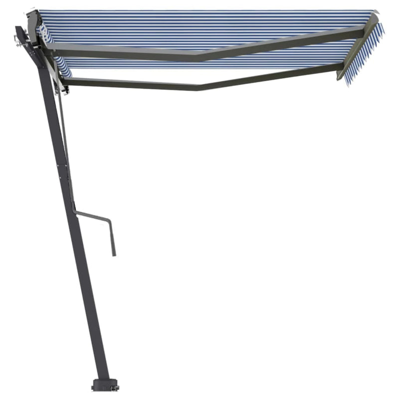 vidaXL kék és fehér automata póznás napellenző 300 x 250 cm