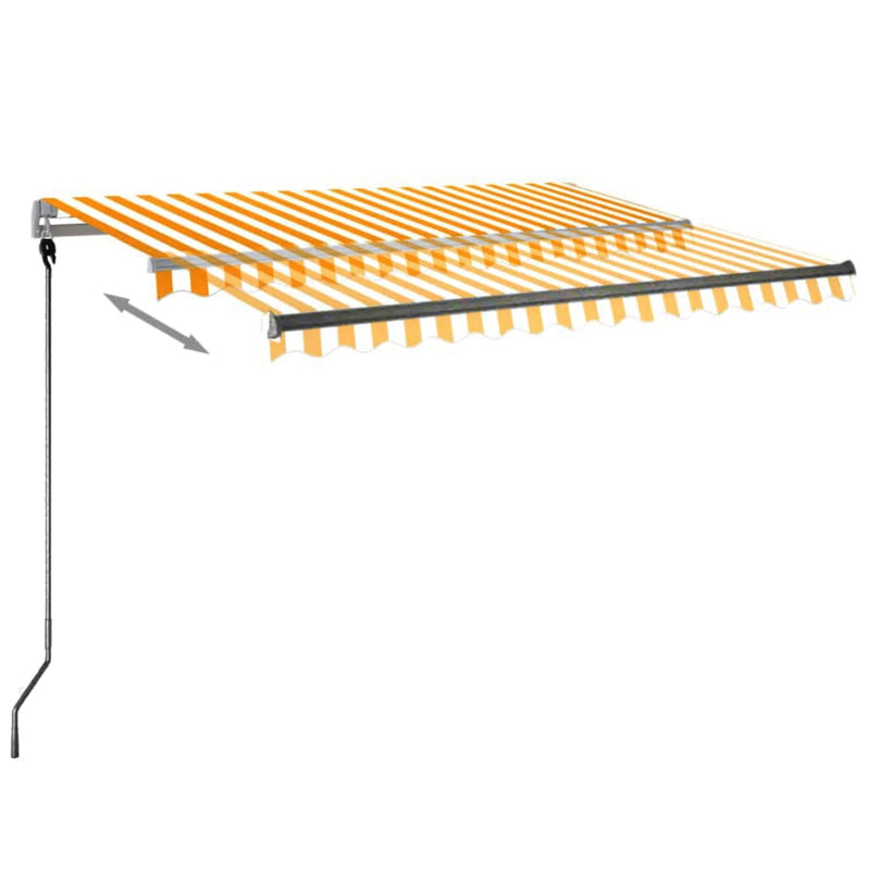 vidaXL sárga-fehér automata póznás napellenző 300 x 250 cm