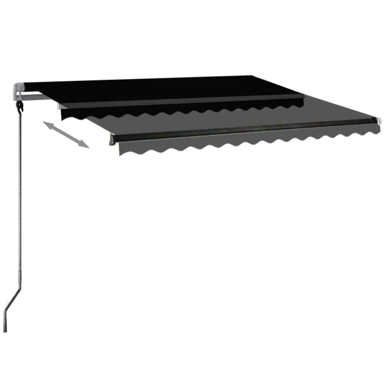 vidaXL antracitszürke automata póznás napellenző 300 x 250 cm