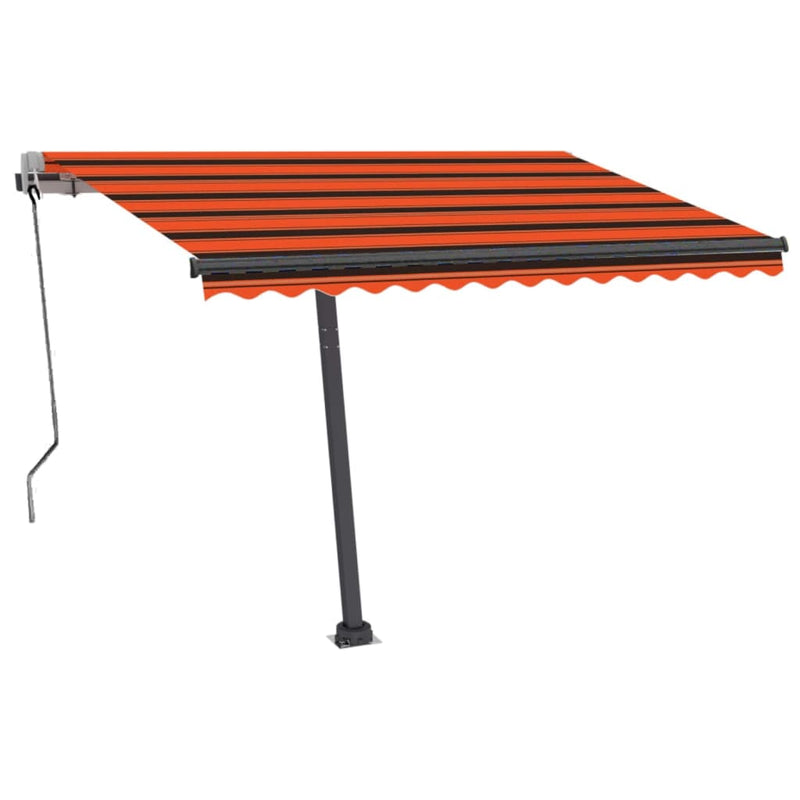 vidaXL narancssárga-barna automata póznás napellenző 300 x 250 cm