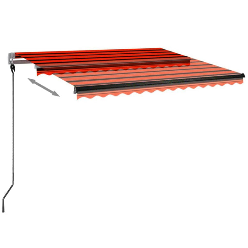 vidaXL narancssárga-barna automata póznás napellenző 300 x 250 cm
