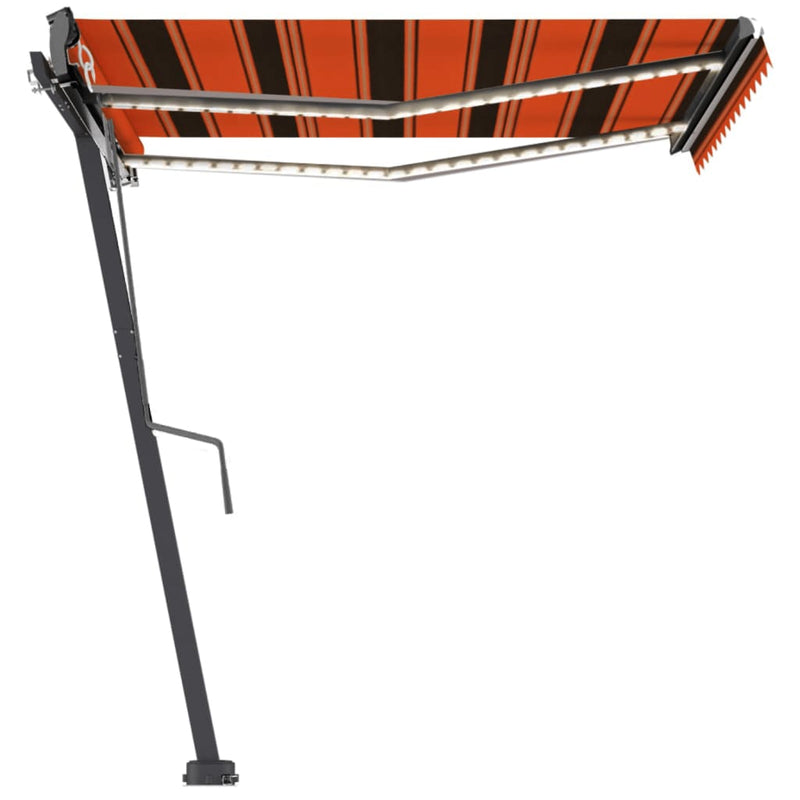vidaXL narancssárga-barna automata póznás napellenző 300 x 250 cm