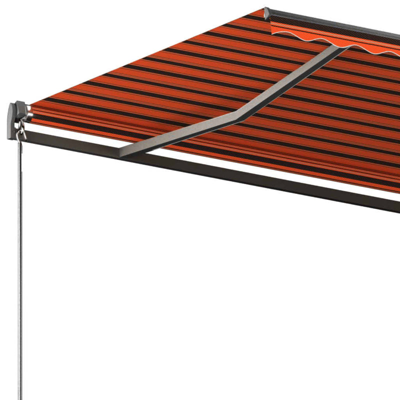 vidaXL narancssárga-barna automata póznás napellenző 300 x 250 cm