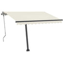 vidaXL krémszínű kézzel kihúzható LED-es napellenző 350 x 250 cm