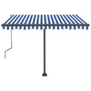 vidaXL kék és fehér automata póznás napellenző 350 x 250 cm