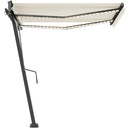 vidaXL krémszínű automata póznás napellenző 350 x 250 cm