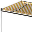 vidaXL sárga-fehér automata póznás napellenző 350 x 250 cm