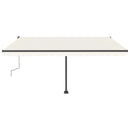 vidaXL krémszínű kézzel kihúzható póznás napellenző 400 x 300 cm