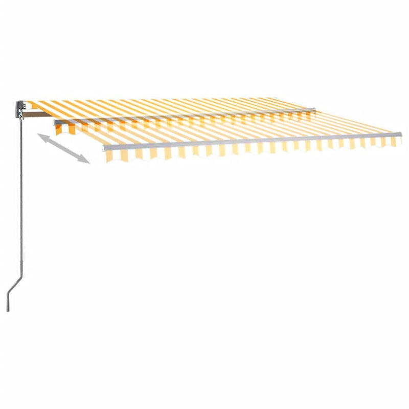 vidaXL sárga-fehér szélérzékelős és LED-es napellenző 400x300 cm