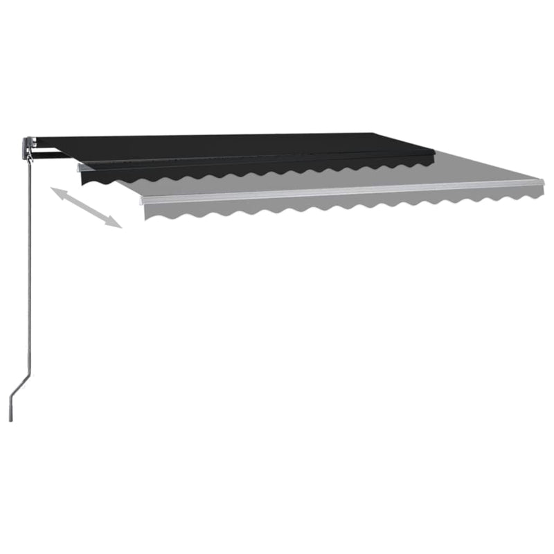 vidaXL antracitszürke szélérzékelős és LED-es napellenző 400x300 cm