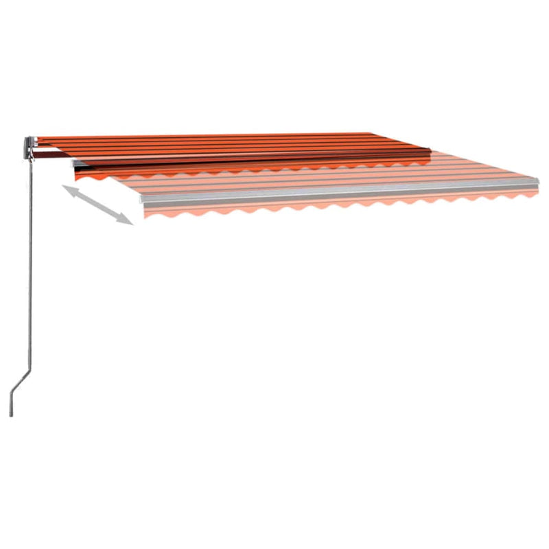 vidaXL narancssárga-barna szélérzékelős és LED-es napellenző 400x300cm