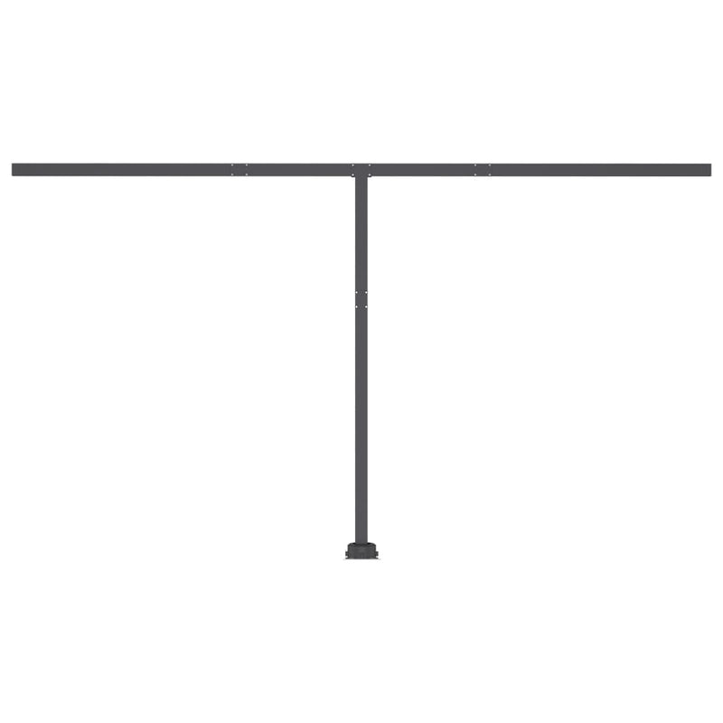 vidaXL kék és fehér kézzel kihúzható póznás napellenző 450 x 300 cm