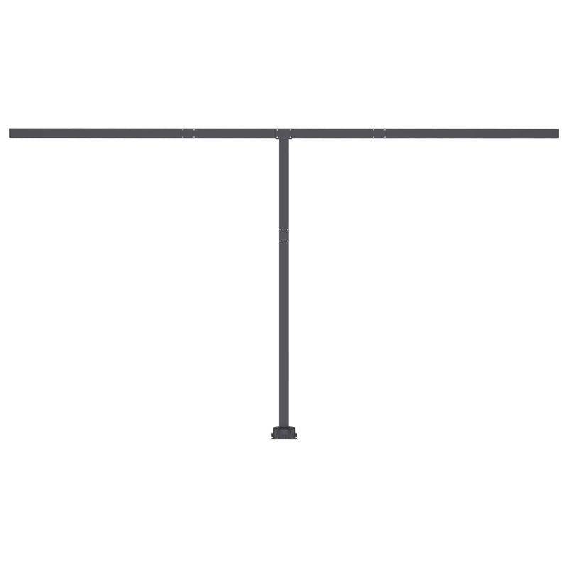 vidaXL sárga és fehér kézzel kihúzható póznás napellenző 450 x 300 cm