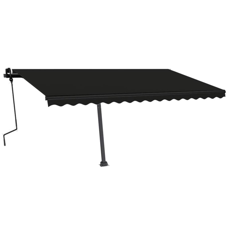 vidaXL antracitszürke kézzel kihúzható póznás napellenző 450 x 300 cm