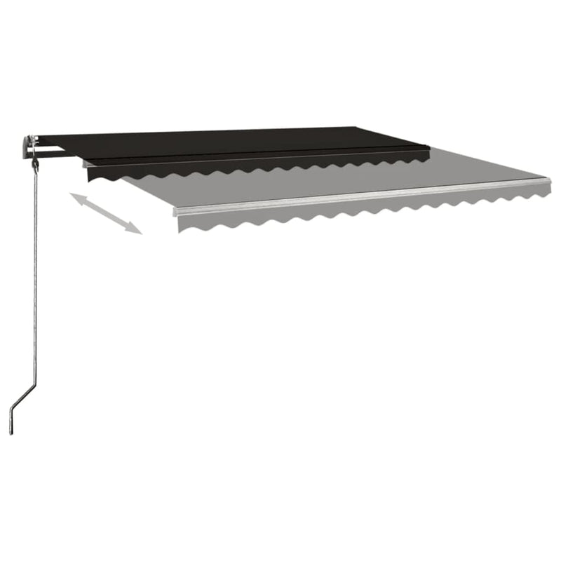 vidaXL antracitszürke kézzel kihúzható póznás napellenző 450 x 300 cm