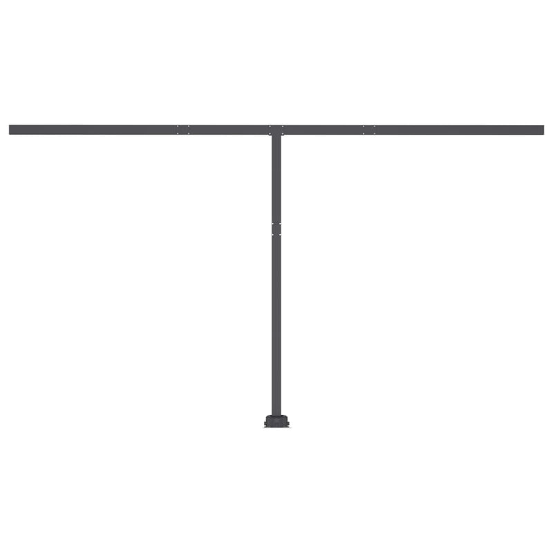 vidaXL antracitszürke kézzel kihúzható póznás napellenző 450 x 300 cm