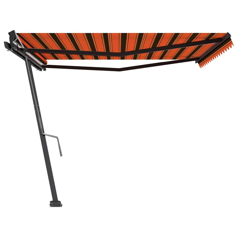 vidaXL narancs-barna kézzel kihúzható póznás napellenző 450 x 300 cm