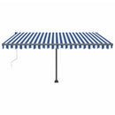 vidaXL kék/fehér automata szélérzékelős és LED-es napellenző 450x300cm