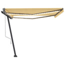 vidaXL sárga-fehér szélérzékelős és LED-es napellenző 450 x 300 cm