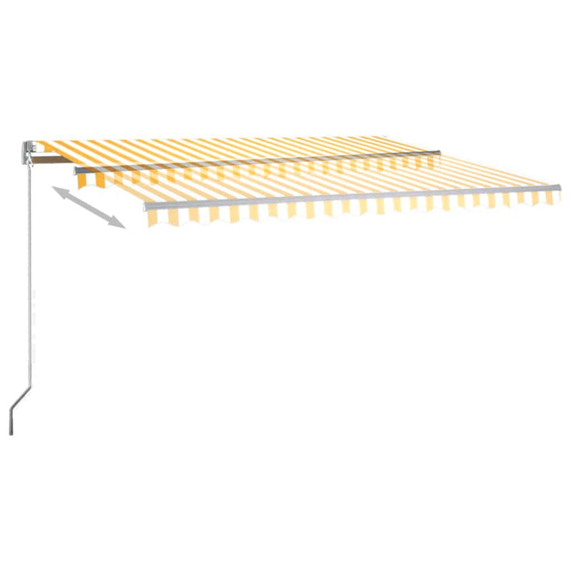 vidaXL sárga-fehér szélérzékelős és LED-es napellenző 450 x 300 cm