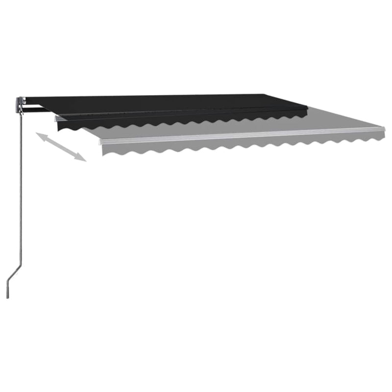 vidaXL antracitszürke szélérzékelős és LED-es napellenző 450 x 300 cm