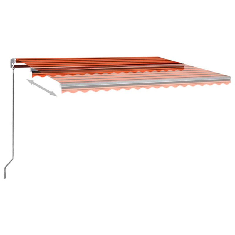 vidaXL narancssárga-barna szélérzékelős és LED-es napellenző 450x300cm