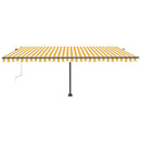 vidaXL sárga-fehér szélérzékelős és LED-es napellenző 500x300 cm