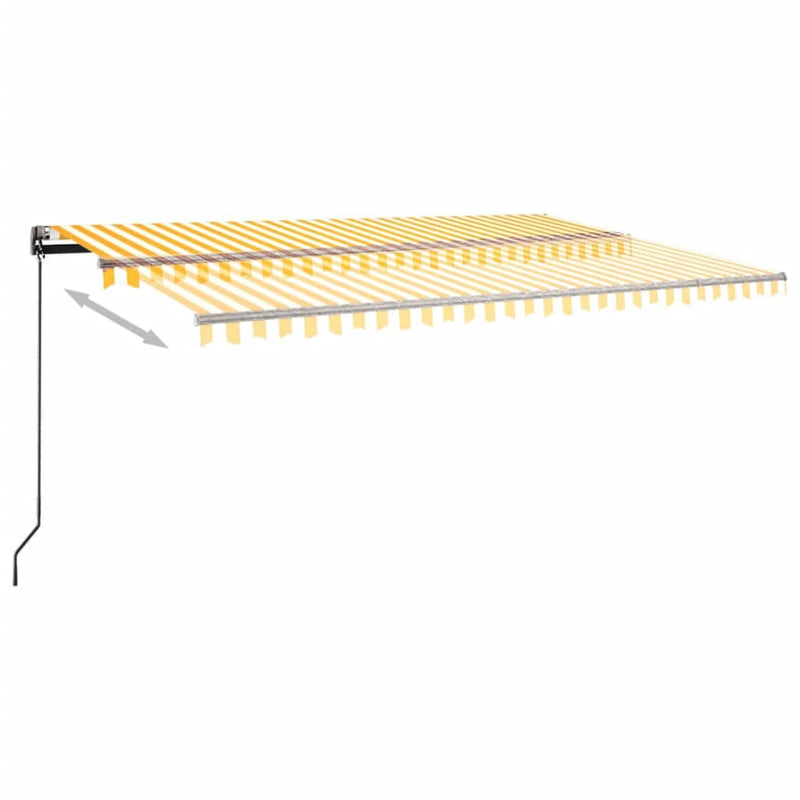 vidaXL sárga-fehér szélérzékelős és LED-es napellenző 500x300 cm