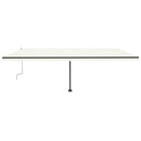 vidaXL krémszínű kézzel kihúzható póznás napellenző 600 x 300 cm