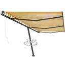 vidaXL sárga-fehér automata póznás napellenző 600 x 300 cm