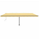 vidaXL sárga-fehér automata póznás napellenző 600 x 300 cm