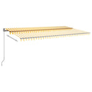 vidaXL sárga-fehér automata póznás napellenző 600 x 300 cm