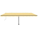 vidaXL sárga-fehér szélérzékelős és LED-es napellenző 600x300 cm