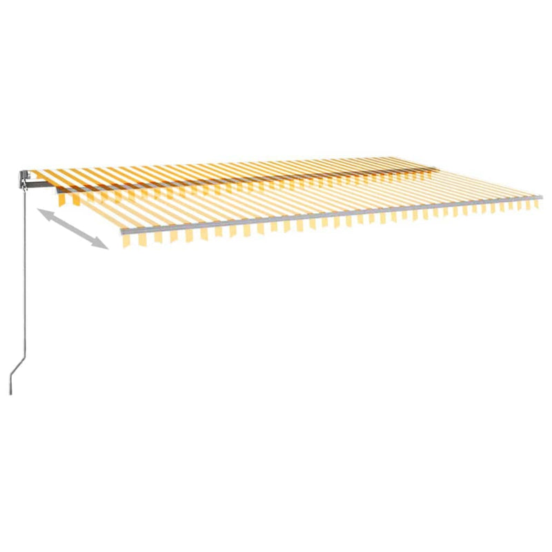 vidaXL sárga-fehér szélérzékelős és LED-es napellenző 600x300 cm