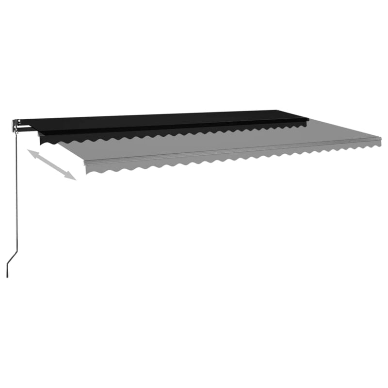 vidaXL antracitszürke szélérzékelős és LED-es napellenző 600x300 cm