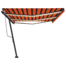 vidaXL narancssárga-barna szélérzékelős és LED-es napellenző 600x300cm