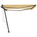 vidaXL sárga-fehér szélérzékelős és LED-es napellenző 400x350 cm