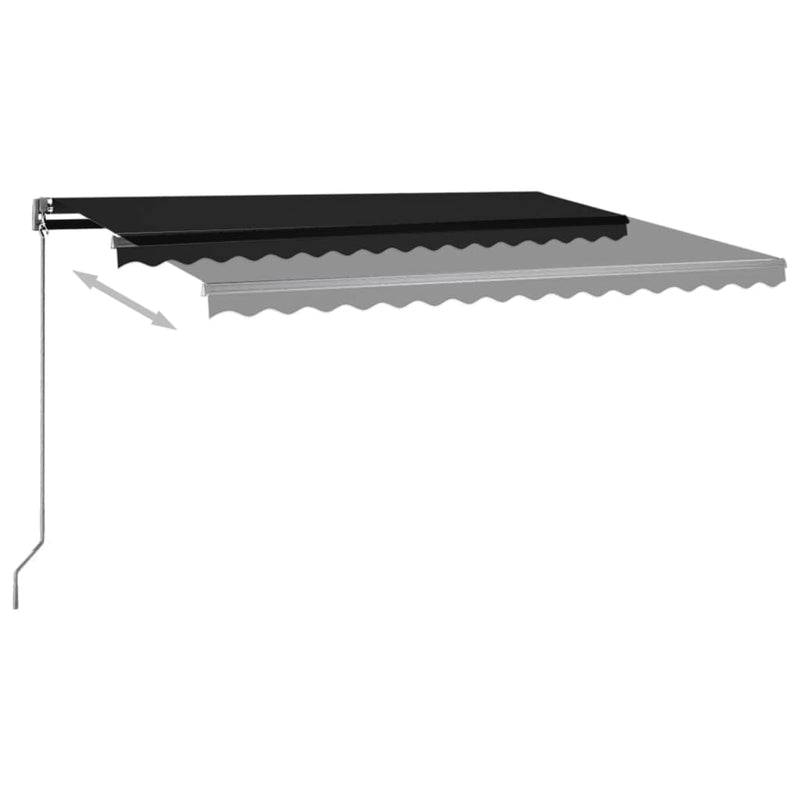 vidaXL antracitszürke szélérzékelős és LED-es napellenző 400x350 cm