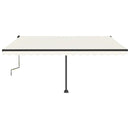 vidaXL krémszínű kézzel kihúzható póznás napellenző 450 x 350 cm