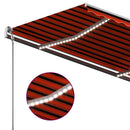 vidaXL narancs és barna kézzel kihúzható LED-es napellenző 450 x 350cm