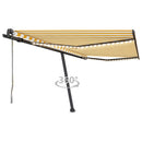 vidaXL sárga-fehér szélérzékelős és LED-es napellenző 450x350 cm