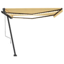 vidaXL sárga-fehér szélérzékelős és LED-es napellenző 450x350 cm