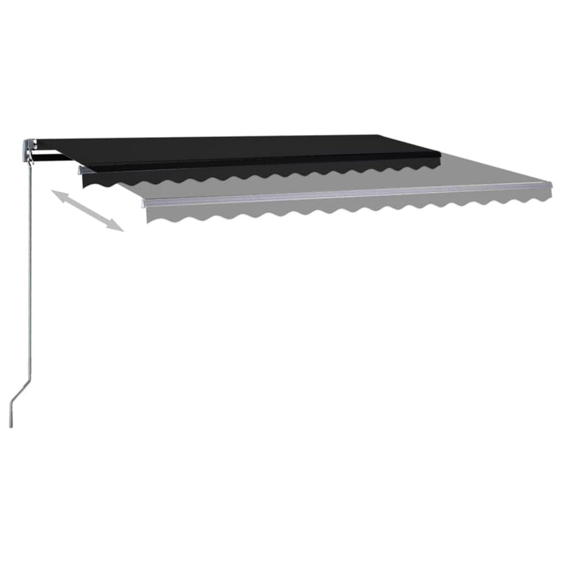 vidaXL antracitszürke szélérzékelős és LED-es napellenző 450x350 cm