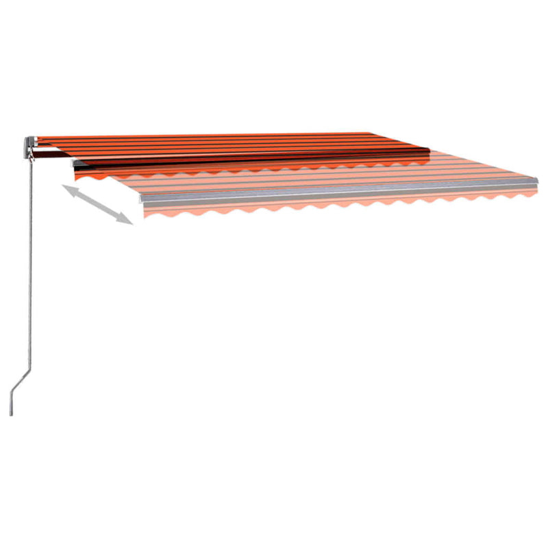 vidaXL narancssárga-barna szélérzékelős és LED-es napellenző 450x350cm